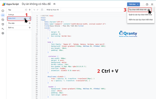 Tạo file index.html và triển khai